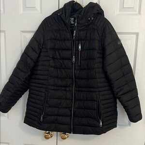 Michael Kors Black Quilted Hooded Jacket